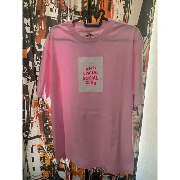 Anti Box Logo Pink Anti Social Social Club Shirts New Anti Social